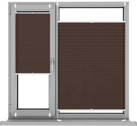 Plissee Vliesstoff Thermo Verdunkelung Sichtschutz Schatten 105 x 130 cm für Schlafzimmer Badezimmer Küche Taupe
