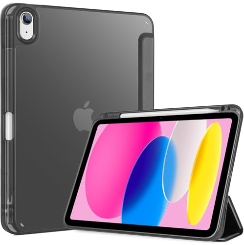ProCase Hülle für iPad (A16) 11 Generation 2025 | iPad 10 Generation 10,9 2022 Schutzhülle mit Stifthalter Stoßfeste Smart Case Cover Auto Schlafen/Wachen -Ganz schwarz