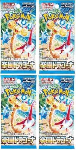 Pokemon Scarlet & Violet Paradise Dragona - SV7a 4 Booster Packs - Japanisch und BB-Toy-Trades Toploader