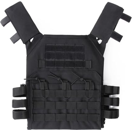 Lishuyeh Airsoft väst skum vadderad skyddande paintball lekväst lätt andningsaktiv utomhus sportväst justerbar molle väst för utomhusträning cosplay kostymer, svart, one size