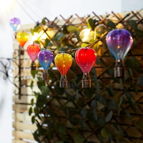 Hot Air Balloon Solar String Lights Hot Air Balloon Hanging Lantern,Colourful Solar Light for Outdoor Garden