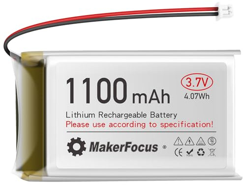 YELUFT 1 batterie rechargeable au lithium polymère 3,7 V 1100 mAh 1S 1C avec plaque de protection et fiche Micro JST 1.25 pour carte de développement ESP32