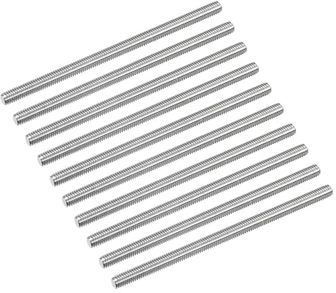 QUARKZMAN 10 Pcs Tige Filetée M6 x 110mm 1mm Pas de Filetage en Acier Inoxydable 304 Tiges Filetées Entièrement à Droite, Goujons de Barre pour Réparation, Bricolage