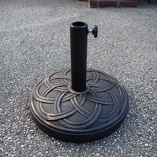 Oakland Living Base Redonda de plástico y hormigón para sombrilla de Patio, Bronce Antiguo, 33 Libras