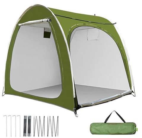 Motorcycle Shelter, Bike Storage Tent, Outdoor Weatherproof Cover, Double Zipper Access, Heavy Duty Frame for Backyard, Lawn, Garden, Camping Use, 78.74x31.5x64.96 Inches