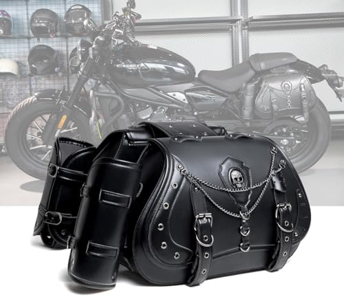 WFYBMB Sac Sacoche Moto Etanche pour Harley Davidson Iron 883 2020-2022, Style Vintage en Cuir, Accessoire de Selle