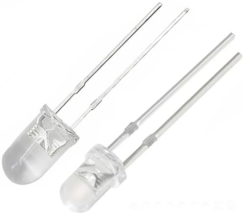 100 pcs 3mm Warm White Flicker Flickering LED Diode Candle Flicking Lights Clear Round Transparent DC 3V 20mA Bulb Lamps Electronics Components Indicator Light Emitting Diodes