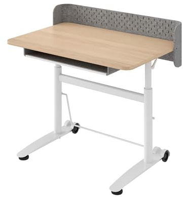 Ergotopia Kinderschreibtisch höhenverstellbar – ergonomischer Schülerschreibtisch für Kinder ab 6 Jahre, mitwachsender Schreibtisch für Grundschule & Hausaufgaben