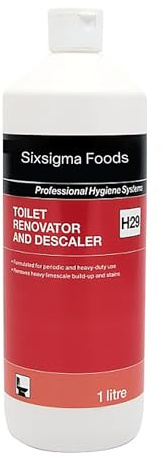 Sixsigma Foods Toilet Renovator & Descaler H29 1L Cleaner (Case of 1) | Powerful H29 Toilet Descaler Removes Limescale & Stains, Deep Cleans Surfaces & Leaves A Hygienic, Fresh Finish In Washrooms