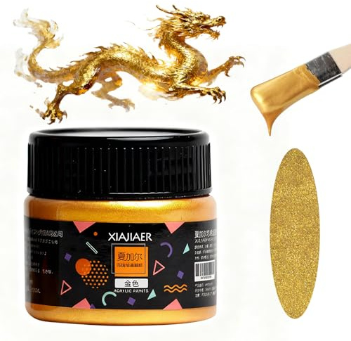 Nurila Acrylfarbe Gold Set 100ml, Gold Acrylfarbe,Hochwertige Acrylfarbe in Premium-Qualität Wasserfest Und Lichtecht, Schnell Trocknend Für Stoff, Möbel, Holz, Ton, Leinwand, Bastelbedarf R Kunst