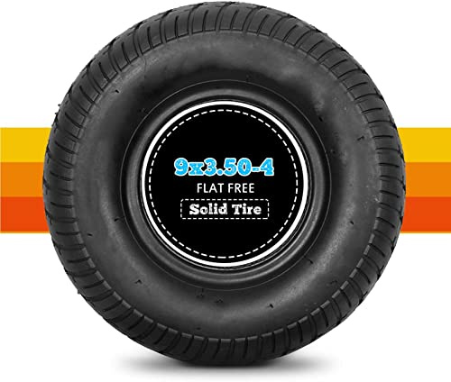 Upgraded Tyre 9x3,50-4 plattenfreier Rasenmäherreifen | 9 x 3-1/2 Zoll Vollreifen for Rasenmäher-Elektroroller | 9 x 3-1/2 schlauchloser Reifen for Mini-Traktor-Handkarren, Mini-ATV