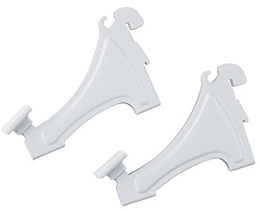 ClosetMaid ShelfTrack 2-Pack Shoe Shelf Brackets for Wire Shelving, Compatible with 12 in. Shelves, Add On Angle Shoe Storage, White Finish, 3 in.