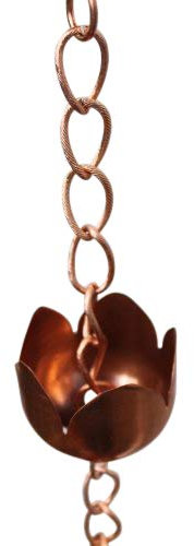 Olive Grove Chaînes de Pluie - Chaîne de Pluie Motif Fleur de Lotus plaquée cuivre
