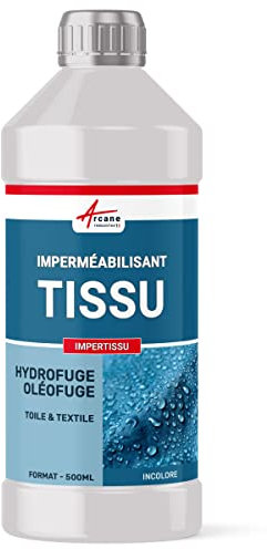 Imperméabilisant tissu, textile, hydrofuge, anti tache, produit pour toile, tente, ameublement, protection, store parasol, taud, nappe - 0.5 L (jusqu'à 5 m²) - ARCANE INDUSTRIES