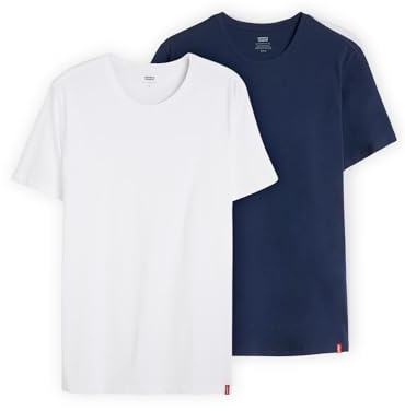 Levi's Slim 2-Pack Crewneck Tee T-Shirt herr, Dress Blues/ White, XS