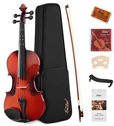 Eastar 3/4 Violin for Beginners, Violins Kit for Student, Fiddle with Hard Case, Rosin, Shoulder Rest, Bow, and Extra Strings (Imprinted Finger Guide on Fingerboard)