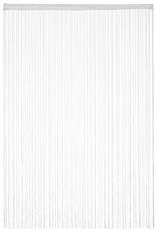 Relaxdays Rideau Fils, Lot de 5, Rideau de Porte ou fenêtre, 145 x 245, Rideau Spaghetti, pour Tringle, Peut être Raccourci, Blanc