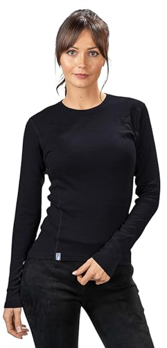 ALPIN LOACKER 100 Merino T-Shirt à Manches Longues Dames 230g/m sous-vêtements Thermiques, Noir L