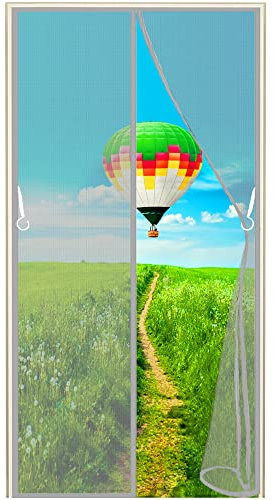 Insektenschutz Fliegengitter Rollo Tür Insektenschutzrollo, (663 Größe) 160x225cm mit Heavy Duty Mesh und Full Frame Klettverschluss Grau