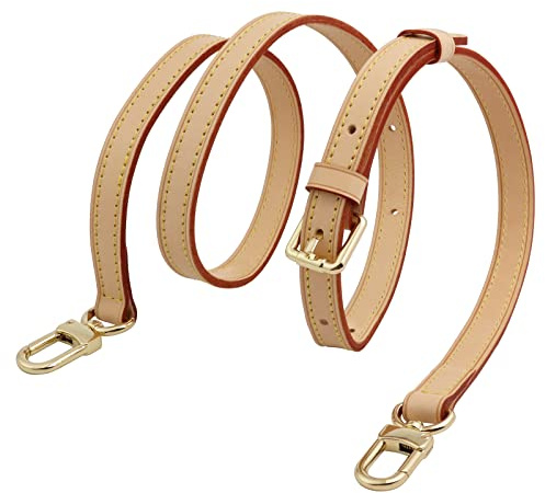 COLSEEY Echtes Vachetta-Leder-Umhängeband, echtes Leder, verstellbarer Ersatzgurt für Schultertasche, Handtasche, Geldbörse