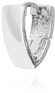 NKlaus 11133 Single Hinged Creole Earrings 925 Silver Triangle Folding Hoop Earrings 13 x 10 mm, Silver