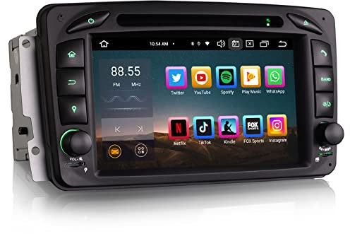 Erisin Android 14 8-Kern 4GB+64GB Autoradio GPS Navi für Mercedes Benz C CLK G Klasse W203 W209 W463 Viano Vito W639 7 Zoll Bluetooth 5.0 Touchscreen CarPlay Android Auto DAB+ DVD FM Radio DSP WiFi