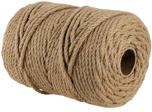 KalluliCC Jute Twine,5mm 328 Feet Twine Macrame Cord,Jute Rope for Gardening Marking DIY Projects,String for Gift Wrapping,Picture Display,Wedding Decoration and Gardening