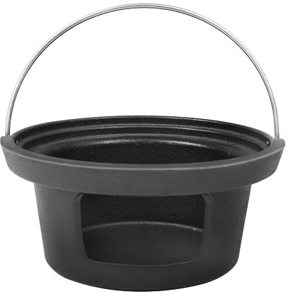 Cast Iron Ash Can with Handle for Kamado Joe Junior Grill, High Temperature Resistance Heavy Cast Iron Charcoal Ash Collector for Kamado Joe JR Accessories