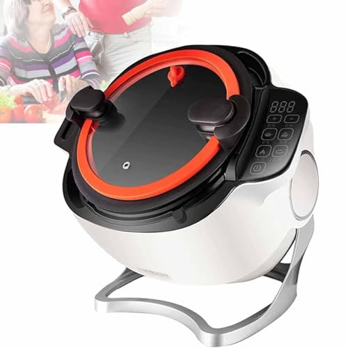 Machine De Cuisson Automatique Intelligente 6l, Robot Culinaire Commercial, avec Rotation à 360°, Réglage du Feu à 3 Vitesses, 2 Types De Modes De Cuisson, pour Restaurant Maison