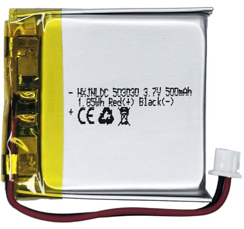 Batería Recargable de polímero de Litio DC 3,7 V 500 mAh 503030 Adecuada para sustituir baterías integradas de 2 Cables en Dispositivos electrónicos de 3,7-5 V y Luces LED.