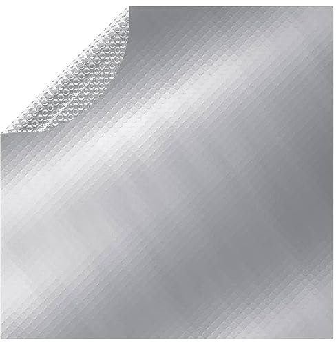 Sufrk Poolöverdrag, silver 455 cm PE, poolskydd, runt simbassängskydd, enkelt att ställa in simbassängskydd, dammskydd regntätt poolskydd ram poolskydd för trädgård