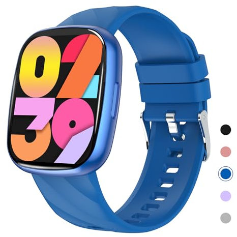 Reloj Inteligente Niño Niña, 1.75“ Smartwatch niños con Llamadas Bluetooth, 37 Modos Deportivos Relojes, Monitor de Sueño, Frecuencia cardíaca, Podómetro, Reloj Niños Regalo para Niños (Azul)