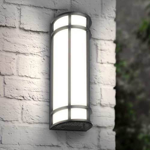 ASD LED 18 Half Cylinder Wall Light Fixture, Outdoor Patio Sconce | 3CCT, Stainless Steel, Waterproof, Energy Star, ETL Listed | 18W 1500LM 3000-5000K 100-277V | Exterior Lighting | Black