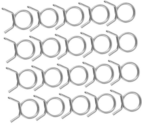 HAKIDZEL 200pcs Garden Hose Clamps Stainless Steel Wire Clamps Double Coil Spring Clips for Hose Pipe Irrigation System Easy to Install