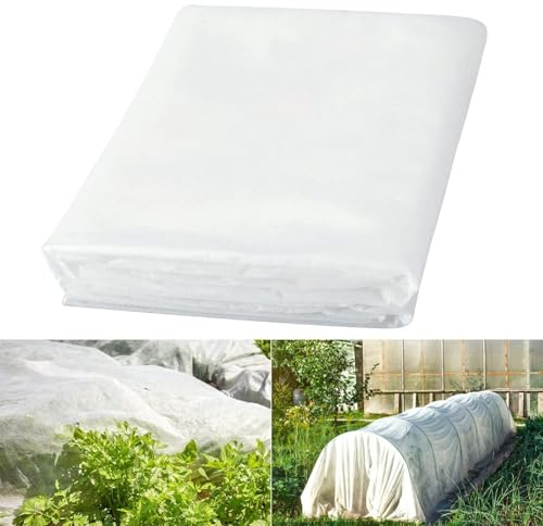 Funda Plantas, Manta Malla Térmica Tela no Tejida Transpirable 40g/m² Antiheladas Viento y Nieve Aves e Insectos Invierno Vellón Cubierta Protección Plantas Cultivos Huertos jardín (40gsm,2m*5m)