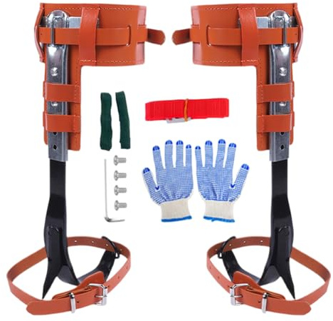zum Klettern für Bäume | Arbeitssteigeisen aus Leder - Höhenverstellbare Outdoor-Ausrüstung zum Beschneiden, Schneiden, Obsternten, Obstmanagement und Gartenarbeit