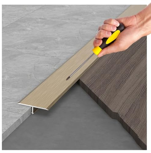 3 Barre De Seuil Et Profil De Transition Pour Carrelage, Moquette Et Parquet, Bande De Séparation, Idéales Pour Des Transitions Harmonieuses Et Des Finitions Professionnelles(Gold,30mm/1.18in)