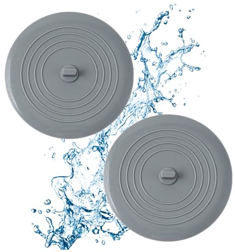 2PCS Mennyback Silicone Tub Stopper, Drain Stopper Universal Sink Plug, Universal Bath-Plug SinkStopper Sink Bathtub Drain Cover for Sink-Drain Plug for Kitchens, Bathrooms and Laundries (6inch)