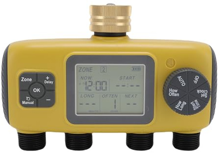 Tihebeyan Smart Sprinkler Timer, Display LCD, Irrigazione Automatica per Prati e Giardini, Compatibile con Rubinetti da 3/4 a 1/2 Pollici, Controller di Irrigazione, Timer di , d'acqua