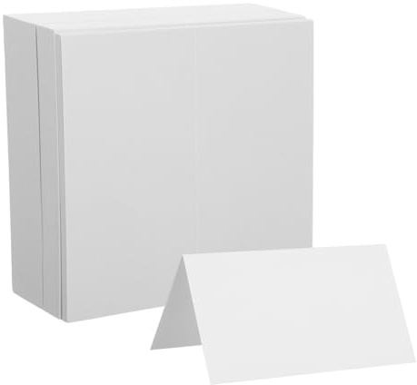 VILLFUL 100 Piezas Tarjetas de Asiento Blancas para Bodas y Fiestas Compatibles con Escritura y Impresión Tarjetas Rústicas para Mesas y Etiquetas de Nombre para Invitados