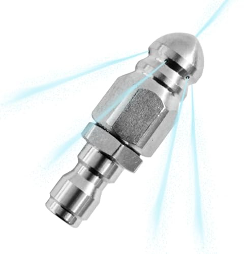 Boquilla Para Lavadora A Presión Y Desagües | Herramienta de 6,35 mm para Limpieza de Tuberías y Boquilla de Hidrolimpiadora - Accesorio Resistente para Tuberías y Canalones de Aguas Residuales - Tube
