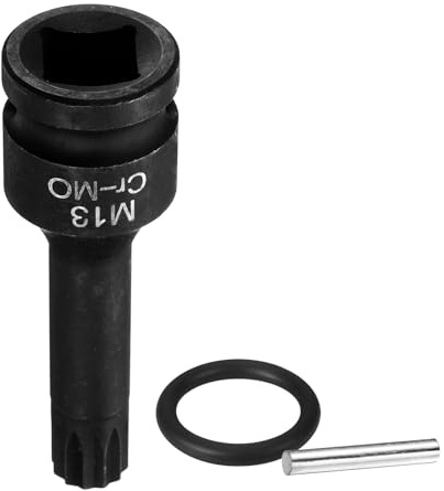 QUARKZMAN Enchufe Impacto Triple Cuadrado M13 1/2 Para Brocas Muescas 13mm Acero CR-MO Enchufes 12 Puntos Triple Cuadrado Con Pasador Y Anillo Tórico Para Adaptadores Taladros Eléctricos