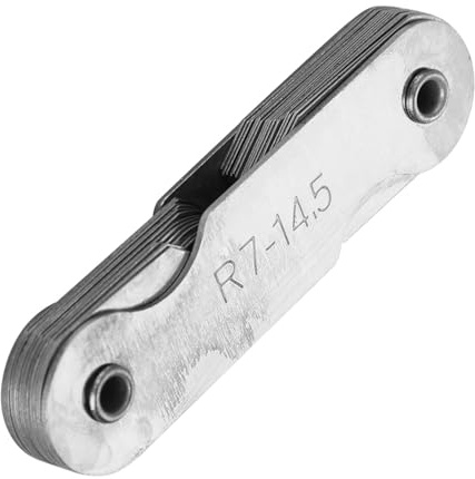 Taidda Calibre de Filete de Radio de Acero Inoxidable, Herramienta de Medición R52-100MM para Fabricantes de Herramientas y Troqueles, 1,5 Oz (R7-14.5MM)