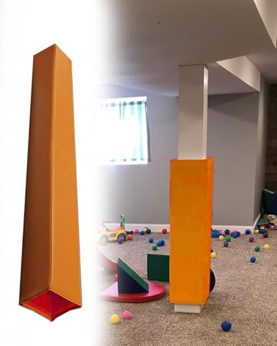 Skyddskåpa i skum för källarstolprör, fallskyddsmatta för inomhus- och utomhus basketringar, skyddande skydd för garage, fotboll och parkeringsplatsstolpar (orange, 10 x 10 cm)