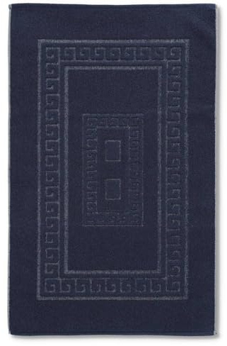 Casatessile Tapis de Bain éponge 60 x 120 cm Torino Tapis de Salle de Bain Absorbant en Coton, Tapis de Salle de Bain sans antidérapant - BLU Notte