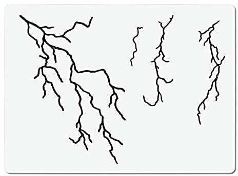 Herterich Products | Airbrush Schablone für Blitze | Tattoo und Graffiti Stencil Vorlage | Lasergeschnittene Präzision | Wiederverwendbar und Lösemittelresistent | 30x20cm