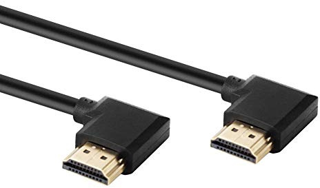 Cable HDMI 4K Ángulo de 90° , macho a macho ultra corto con codo de 90 grados ángulo recto soporte 4K 1080P para HDTV PS4 Xbox proyectores (0.5m)