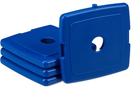 Relaxdays Kühlakku klein, 4er Set, Kühlelemente für Brotdose & Kühltasche, PVC, Gel, Mini Kühlakkus, 13x13x1,5 cm, blau, 4 Stück