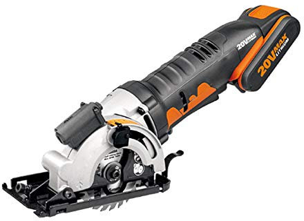 Sierras circulares, 20V Mini Sierra Circular, 2300RPM, 3 Hojas,con Cargador,2 Batería 2.0Ah, para Madera, Metal, Azulejos