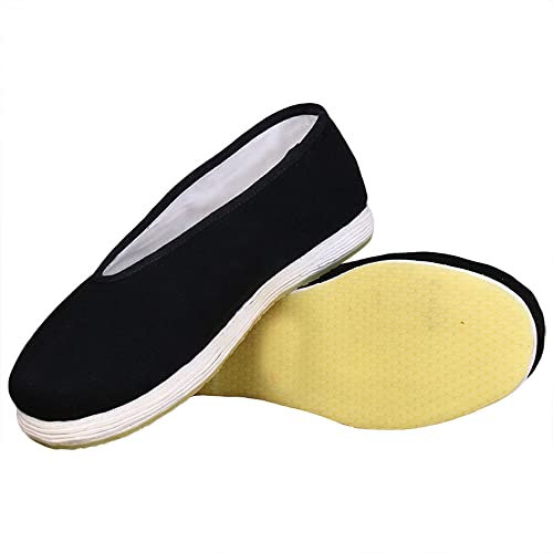 G-LIKE Kampfkunst Unisex Baumwolle Schuhe - Traditionelle Chinesische Freizeitschuhe Hausschuhe Kung Fu Tai Chi Flache Stoffschuhe Casual Herren Damen Slipper Sneaker – TPR Sohle (Numeric_42)